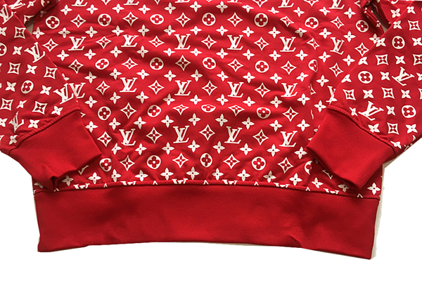 シュプリーム ルイ ヴィトン トップス コピー 2017年 Box Logo Hooded Sweatshirtボックスロゴ パーカー スウェット モノグラム 赤