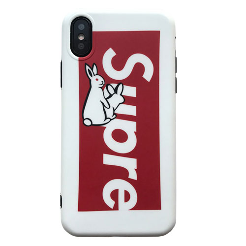 シュプリーム supre iphone xケース ブランド可愛いウサギ iphone8/8 plusケース ファッションオシャレアイフォン 7/6s プラスケース ペア