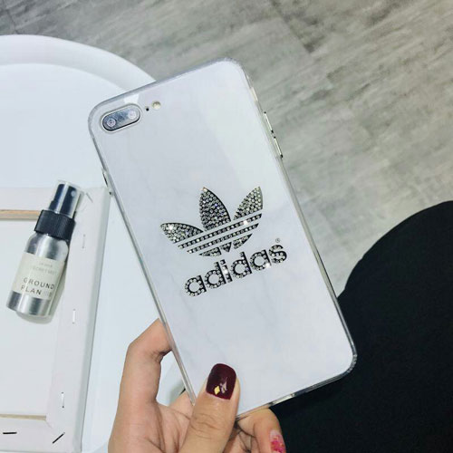 Adidas アディダス iphone x/8 plusケース スポーツ風 ダイヤモンド付く アイフォンxケース きらきら iphone 7/6s plusカバー