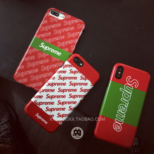 superme iPhoneX/8ケース シュプリームiPhone7/8plus赤いカバー 人気アイフォン6/6ｓ 女性愛用