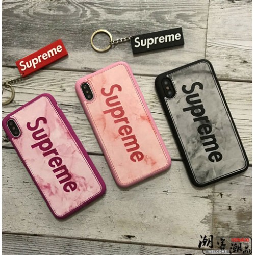 シュプリーム アイフォン テンケース ファッションブランド iphone8/7 plusケース シンプル 大理石紋 iphone6s plusカバー