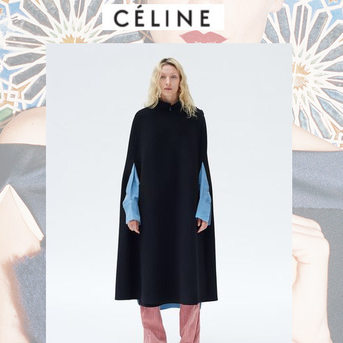 セリーヌの2017/18 秋冬ケープスタイルで旬な雰囲気 ラップケープコート セリーヌ服コピー
