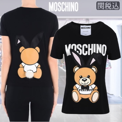 モスキーノ コピーMOSCHINO 2018 Teddy Bear PLAYBOY リアル シッポ付 Moschino Tシャツ・カットソーV070205441208