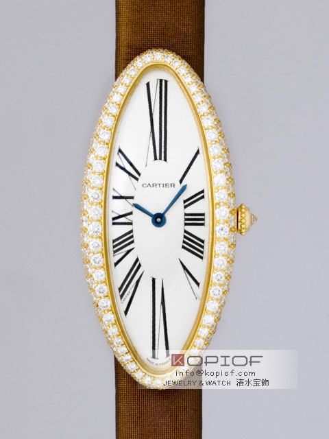 カルティエ 時計 こぴーCartier ベニュワール アロンジェ WB513331 ＹＧ トワルストラップ シルバー