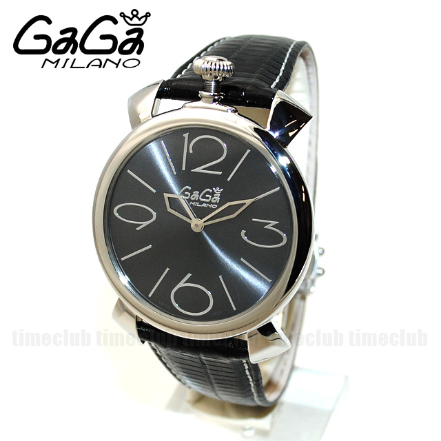 GaGa MILANO （ガガミラノ） 時計 腕時計 MANUALE THIN マニュアーレ シン マヌアーレ 46mm ブラック レザー/シルバー 5090.03
