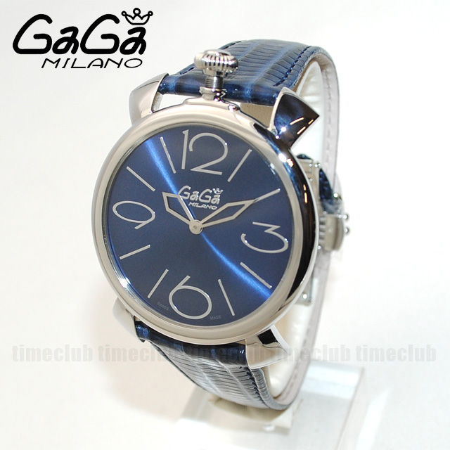 GaGa MILANO （ガガミラノ） 時計 腕時計 MANUALE THIN マニュアーレ シン マヌアーレ 46mm ネイビー レザー/シルバー 5090.04