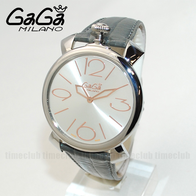GaGa MILANO （ガガミラノ） 時計 腕時計 MANUALE THIN マニュアーレ シン マヌアーレ 46mm グレー レザー/シルバー 5090.01