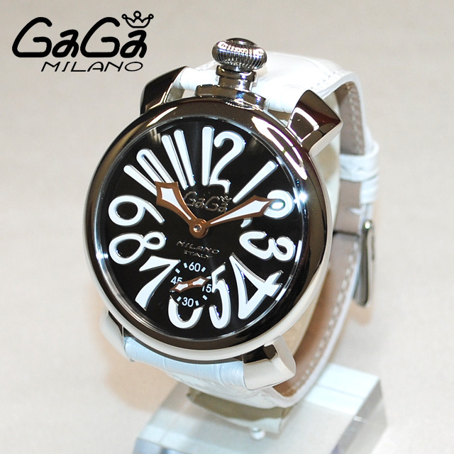 GaGa MILANO （ガガミラノ） 時計 腕時計 MANUALE マニュアーレ マヌアーレ 48mm ホワイトレザー/シルバー/ブラック 5010.06S