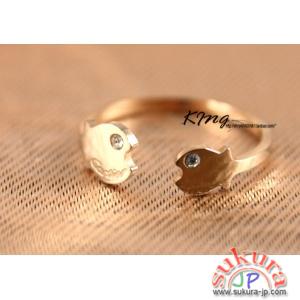 カルティエ 魚のキス ピンクゴールドリング（指輪） ri106